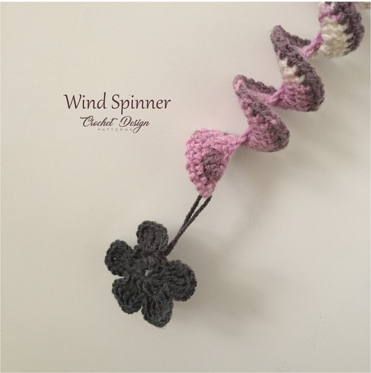 Wind Spinner with Flower Crochet pdf Pattern - crochet home decor - garden decoration - Floral Hanging Decoration