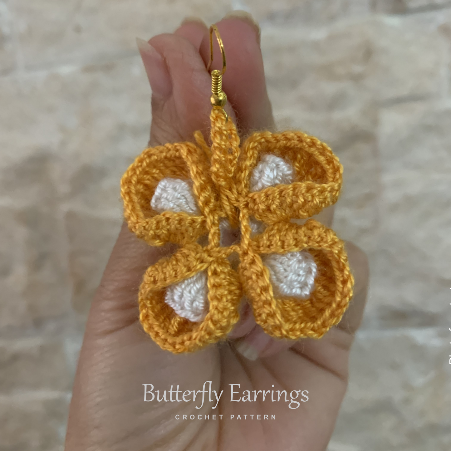 Butterfly crochet earrings for valentine's day |  crochet pattern