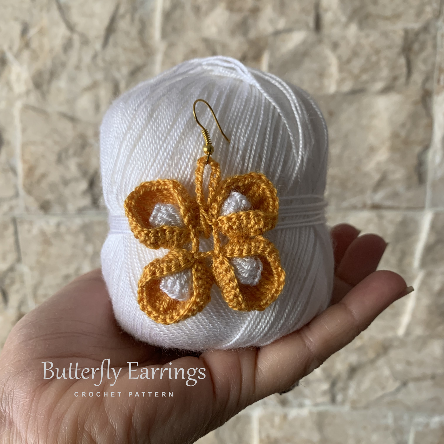 Butterfly crochet earrings for valentine's day |  crochet pattern