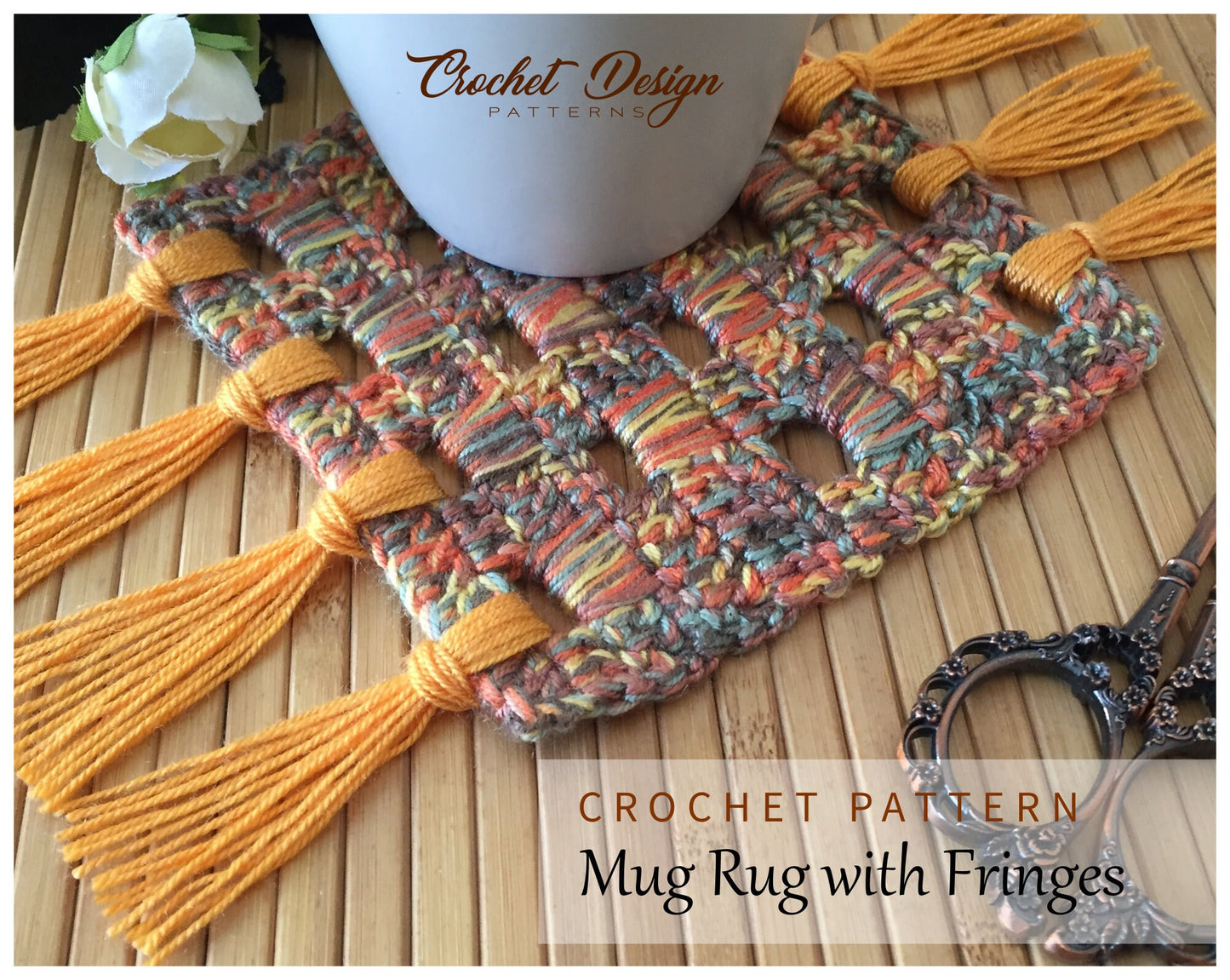 Mug Rug / Coaster with Fringes | Crochet pdf pattern