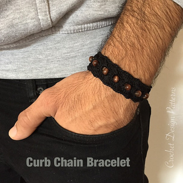 crochet beads bracelet for men pattern