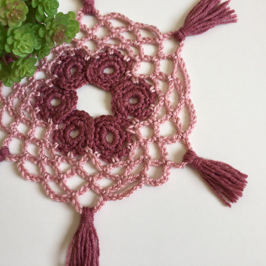 Doily / coaster with tassels | Crochet pdf pattern