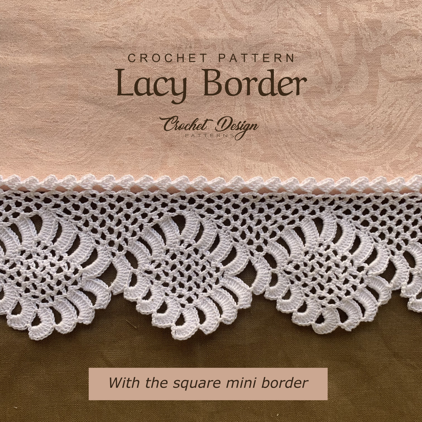 Crochet Lacy border with square mini border pattern
