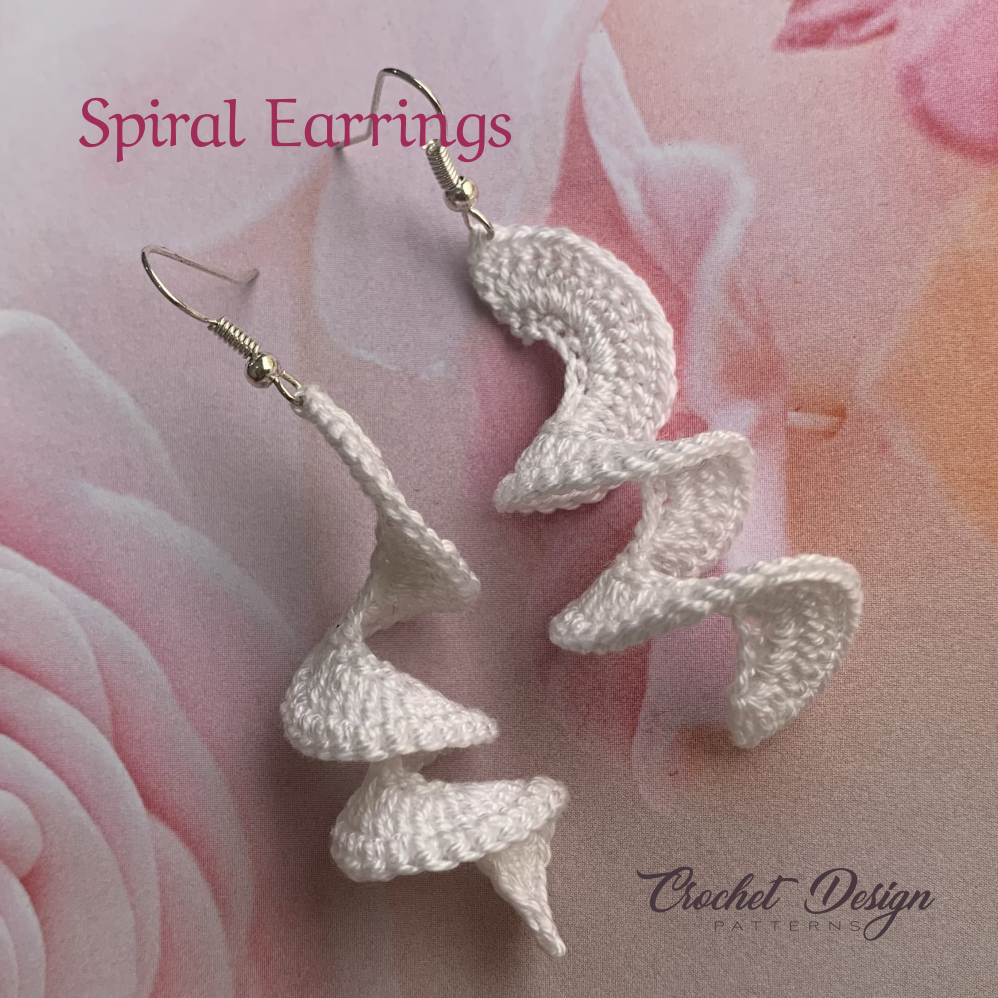 Spiral Earrings, Crochet Earrings Pattern, Crochet Earring pattern, PDF File - PDF pattern for beginners, crochet earrings