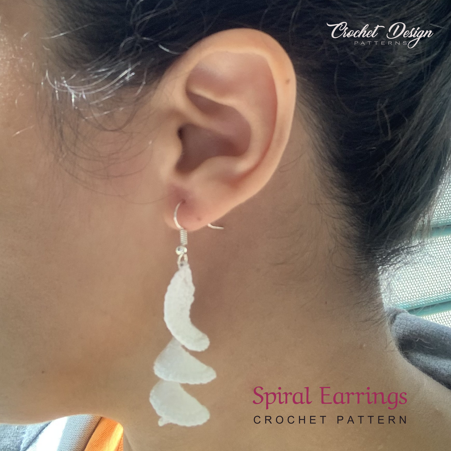 Spiral Earrings, Crochet Earrings Pattern, Crochet Earring pattern, PDF File - PDF pattern for beginners, crochet earrings