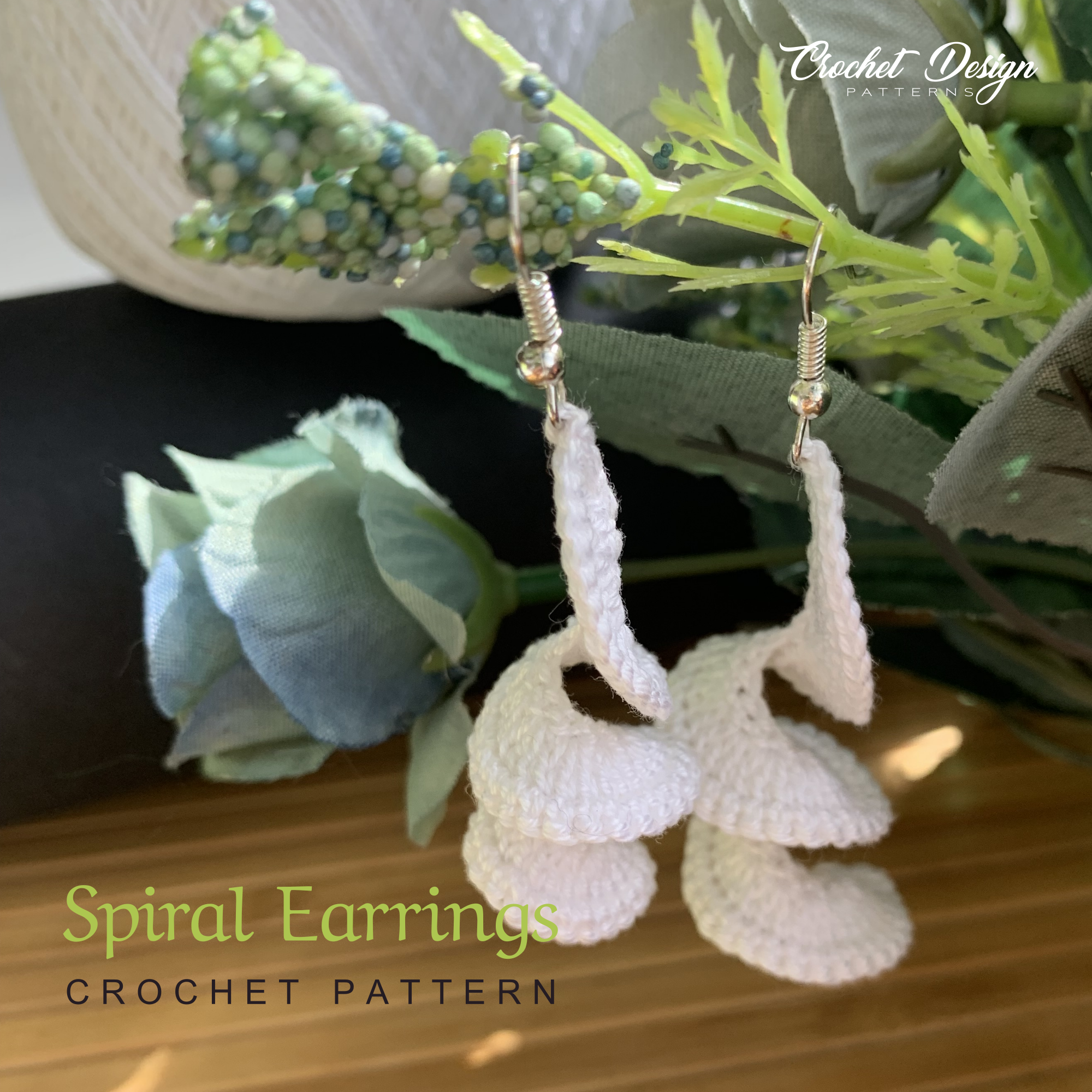 Spiral Earrings, Crochet Earrings Pattern, Crochet Earring pattern, PDF File - PDF pattern for beginners, crochet earrings