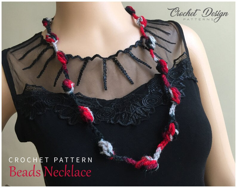 Crochet Bobble necklace | pdf pattern