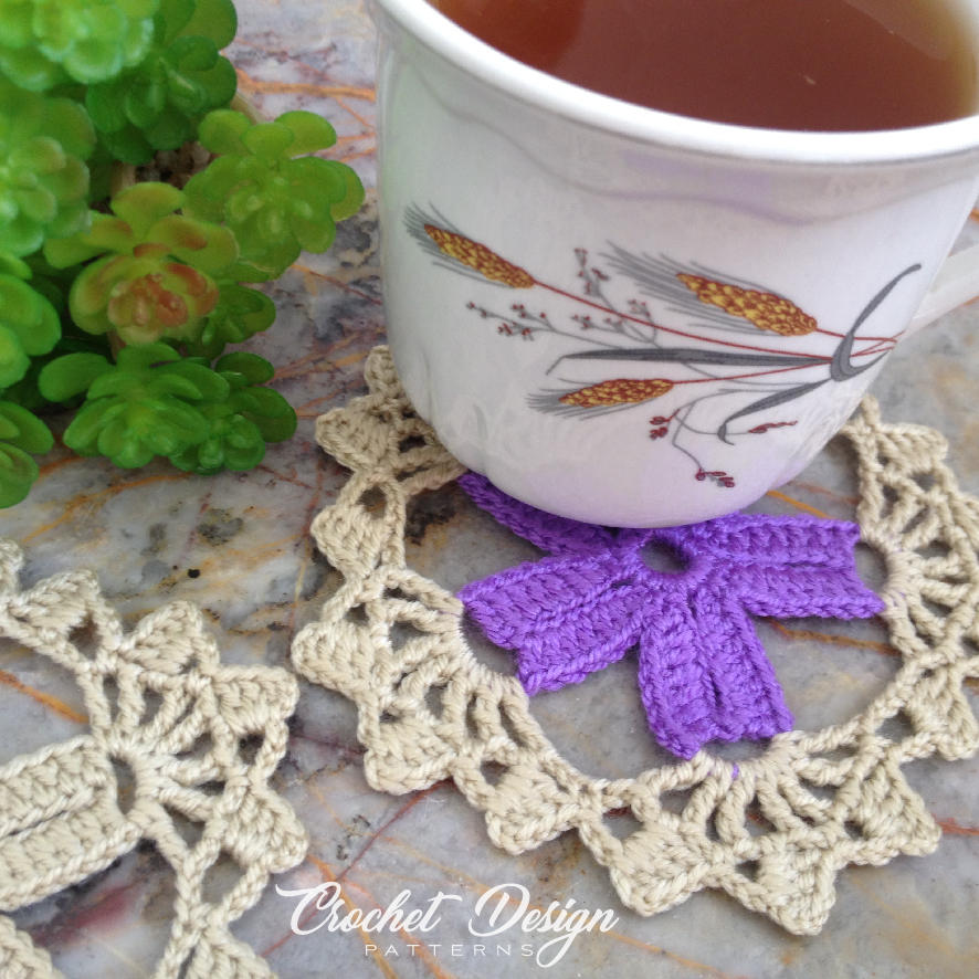Crochet star coaster / Doily  - Pdf Crochet Pattern