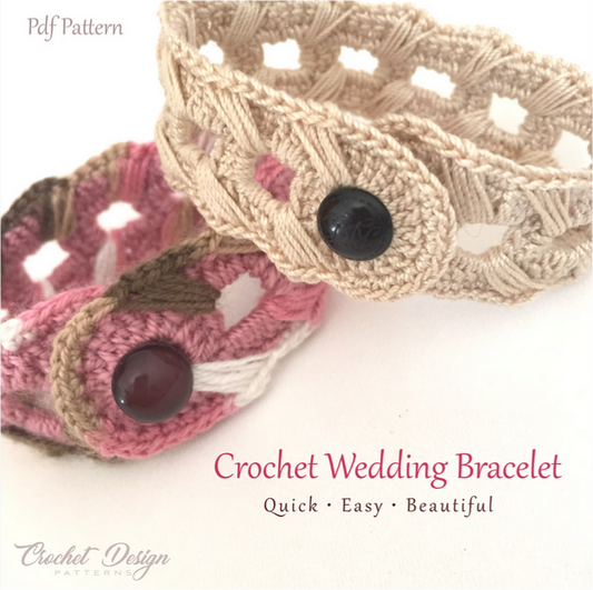 Crochet wedding bracelet/cuff | crochet pdf pattern