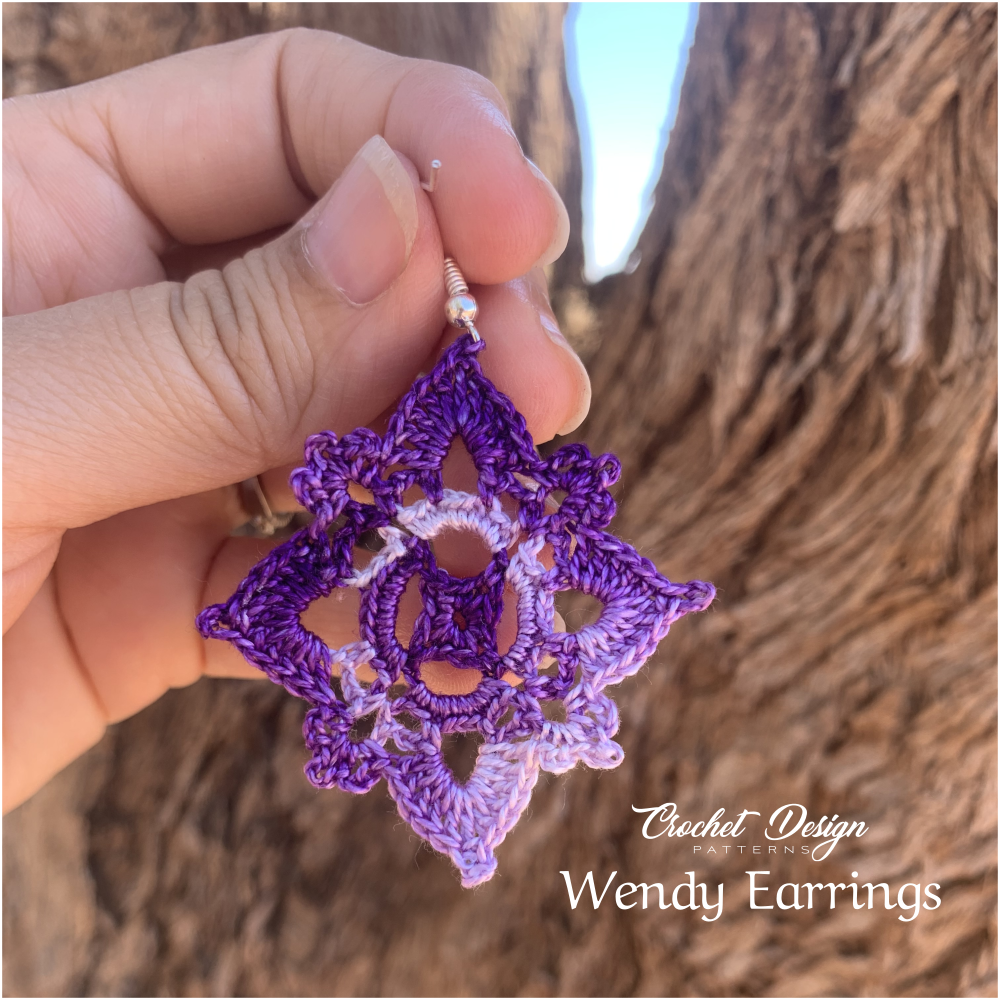 Wendy Square Earrings | crochet pdf patter